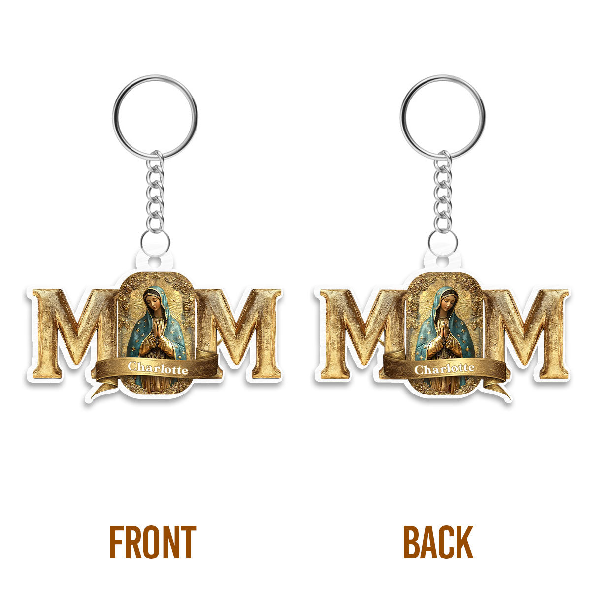 Faith Love Love Mother Mary - Personalized Acrylic Keychain