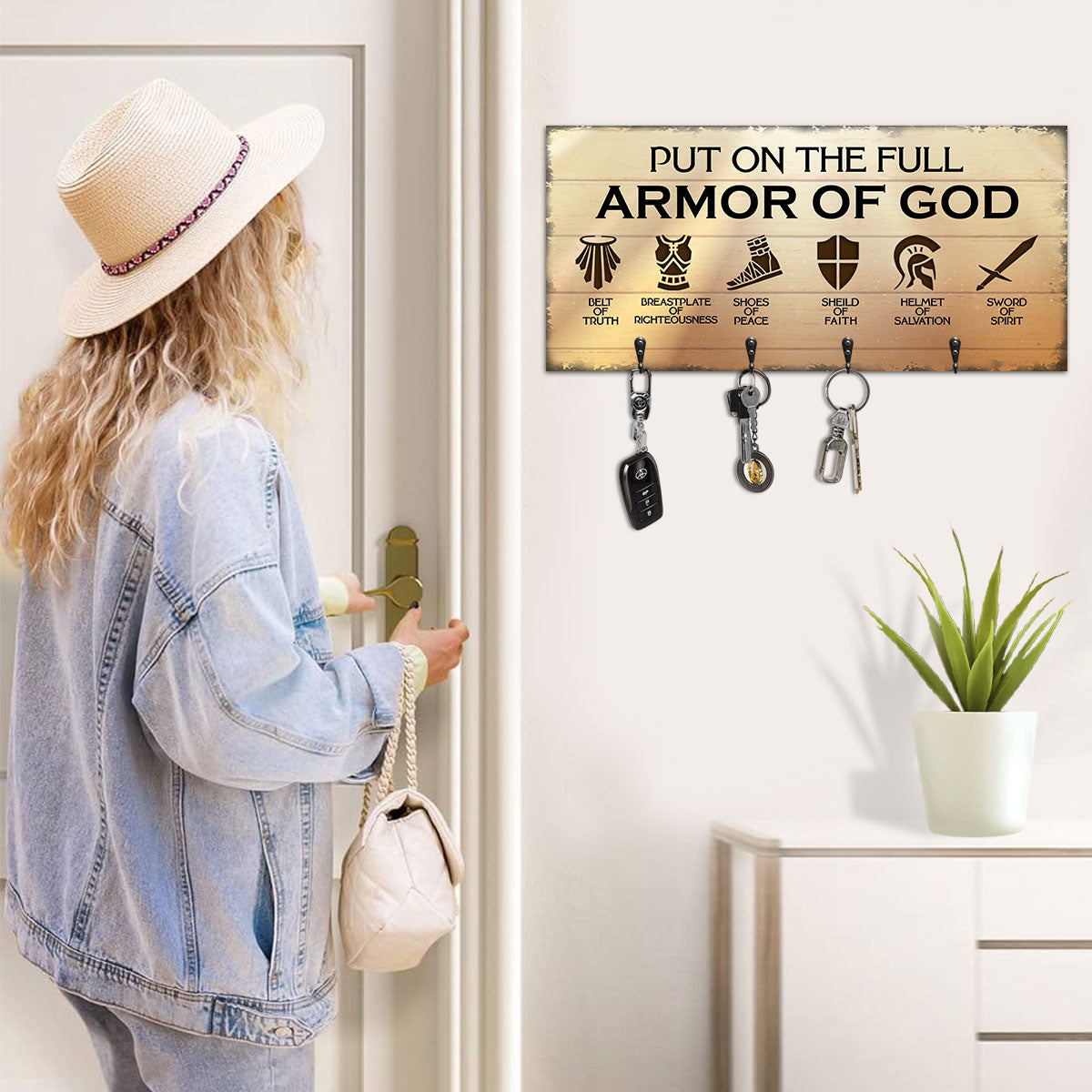Put On The Full Armor Of God - Key Holder FCUWKHCSLEHA1620TA