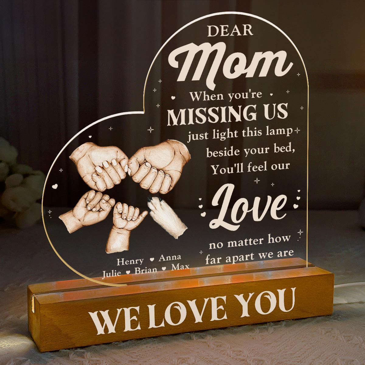 When You Are Missing Us Light This Lamp - Personalized Acrylic Plaque Night Light