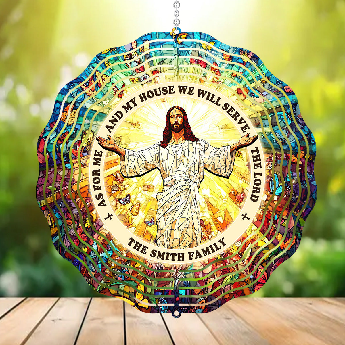 As For Me And My House We Will Serve The Lord - Personalized Wind Spinners