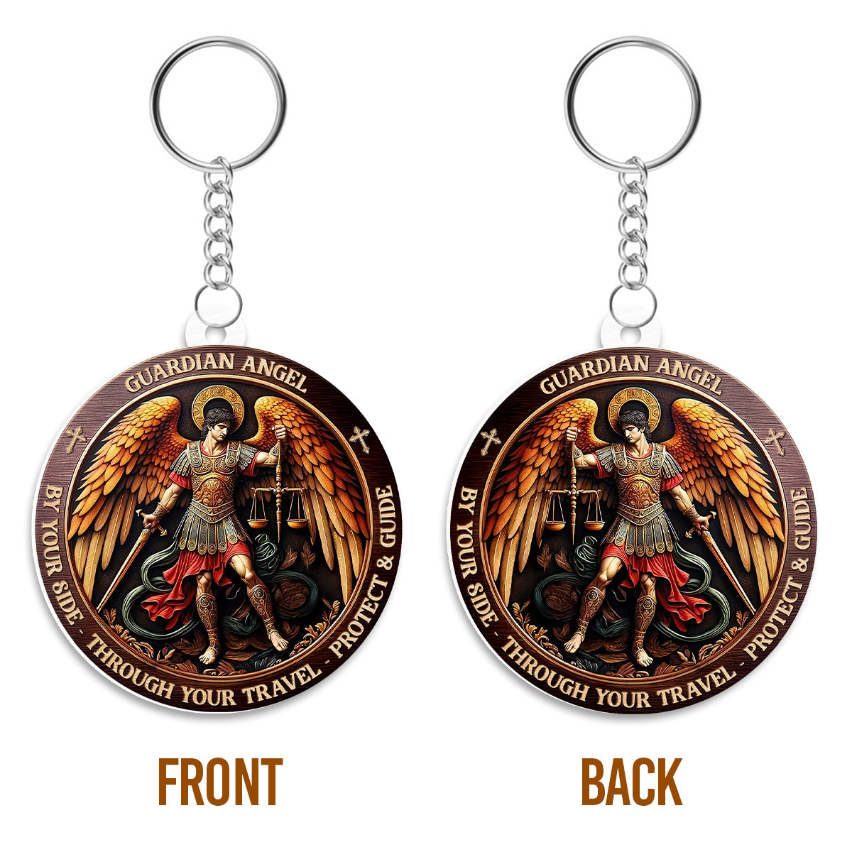 Guardian Angels By Your Side - Personalized Acrylic Keychain