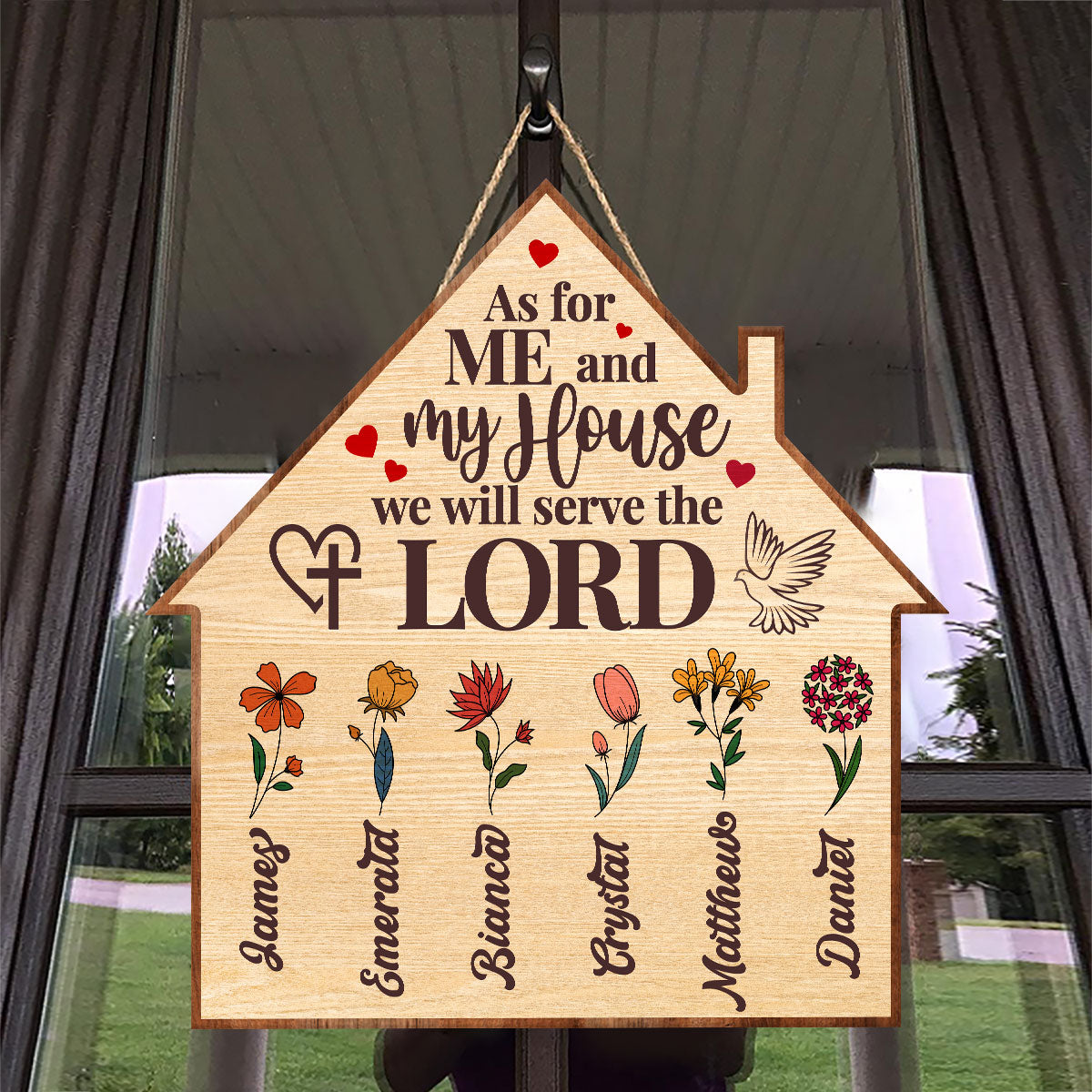 As For Me And My House We Will Serve The Lord - Personalized Wooden Sign FCDSH887