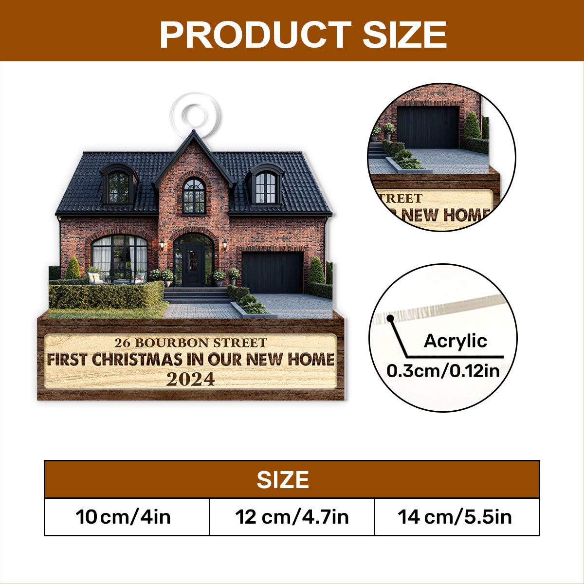 First Christmas In Our New Home - Personalized 1-Side Acrylic Ornament FCACOLEHA2470D