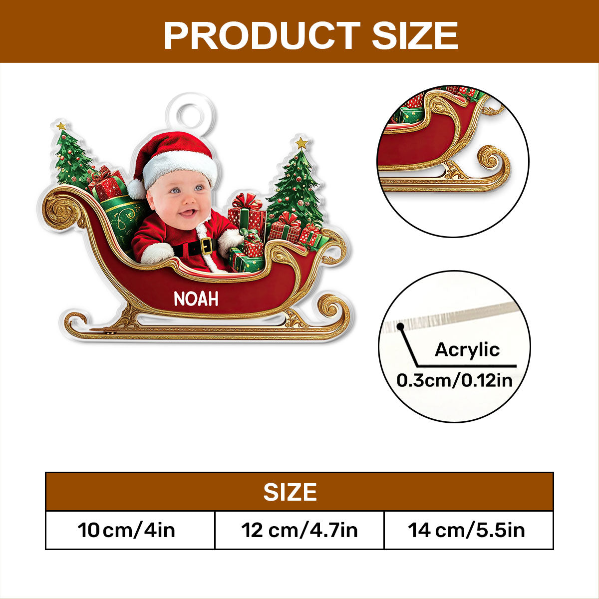 Cute Baby - Personalized 1-Side Acrylic Ornament FCACOLETN2254T