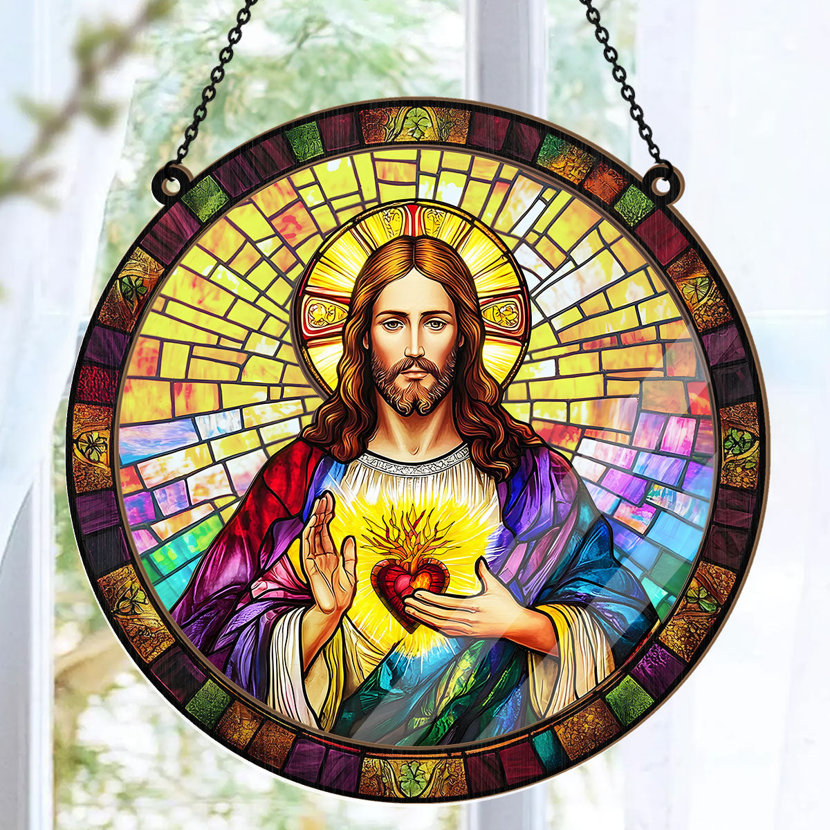 Sacred Heart Of Jesus - Window Hanging Suncatcher