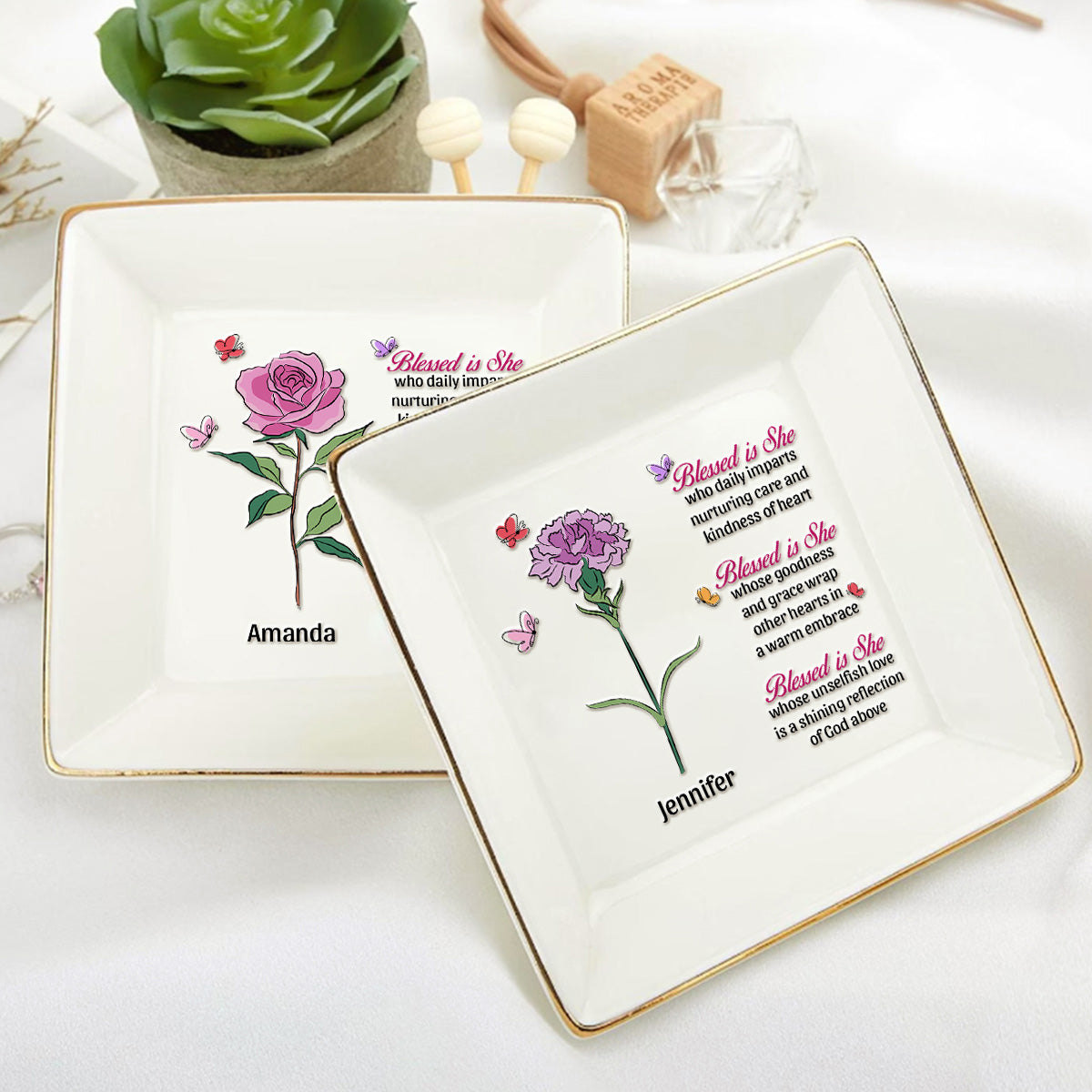 Blessed Is She - Personalized Jewelry Dish