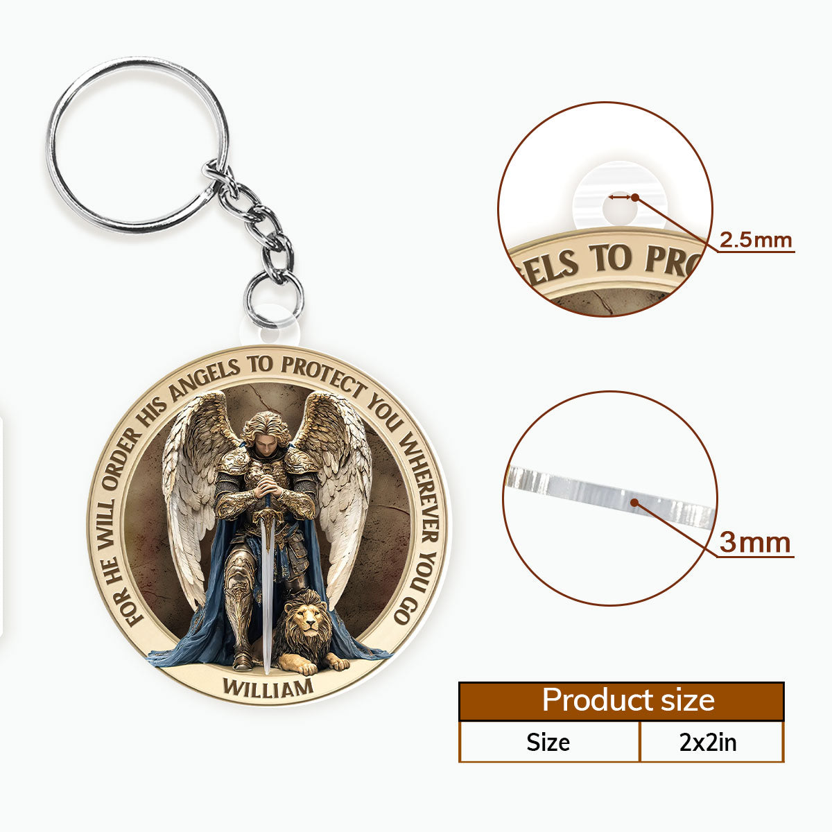 Protect You Wherever You Go - Personalized Acrylic Keychain