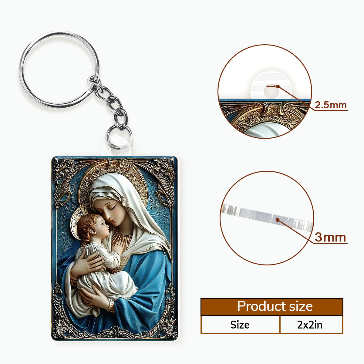 Mary And Jesus - Acrylic Keychain