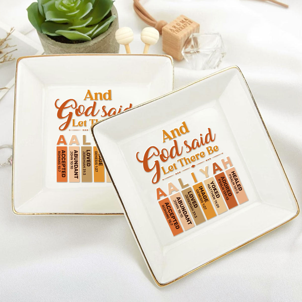 And God Said Let There Be - Personalized Jewelry Dish