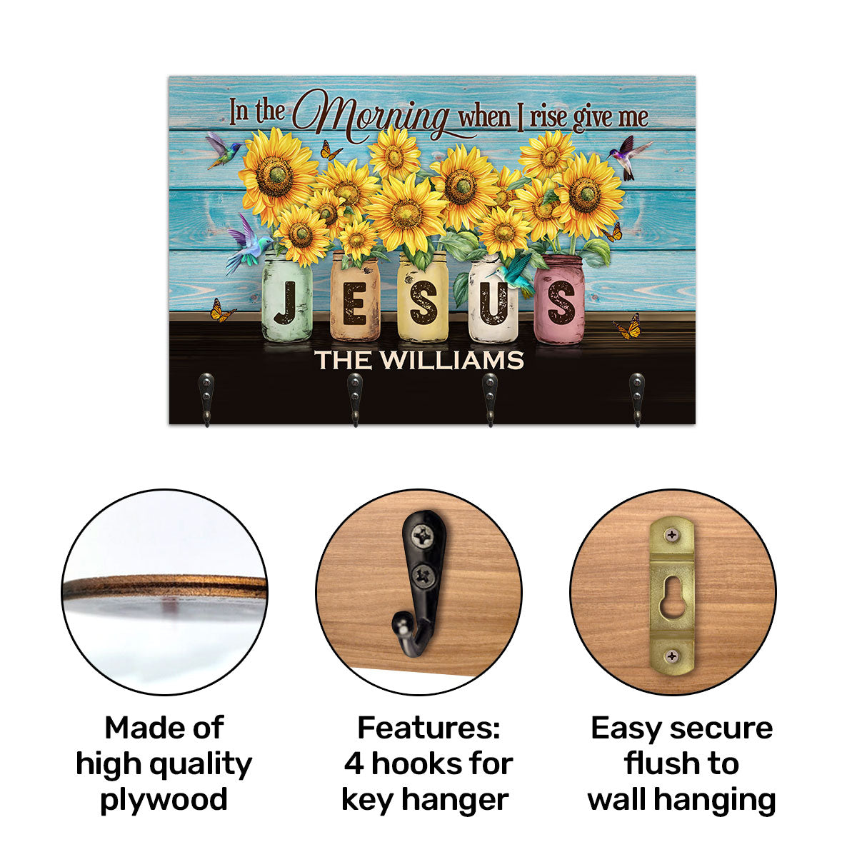 In The Morning When I Raise Give Me Jesus - Personalized Key Holder FCUWKHCSLEH1780TA