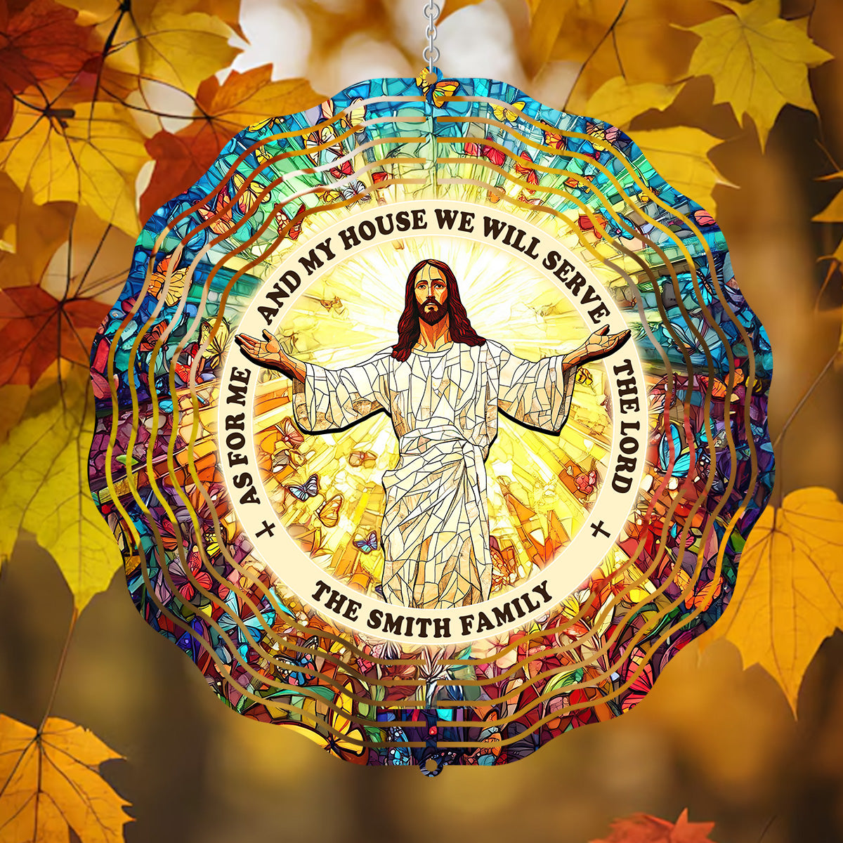 As For Me And My House We Will Serve The Lord - Personalized Wind Spinners