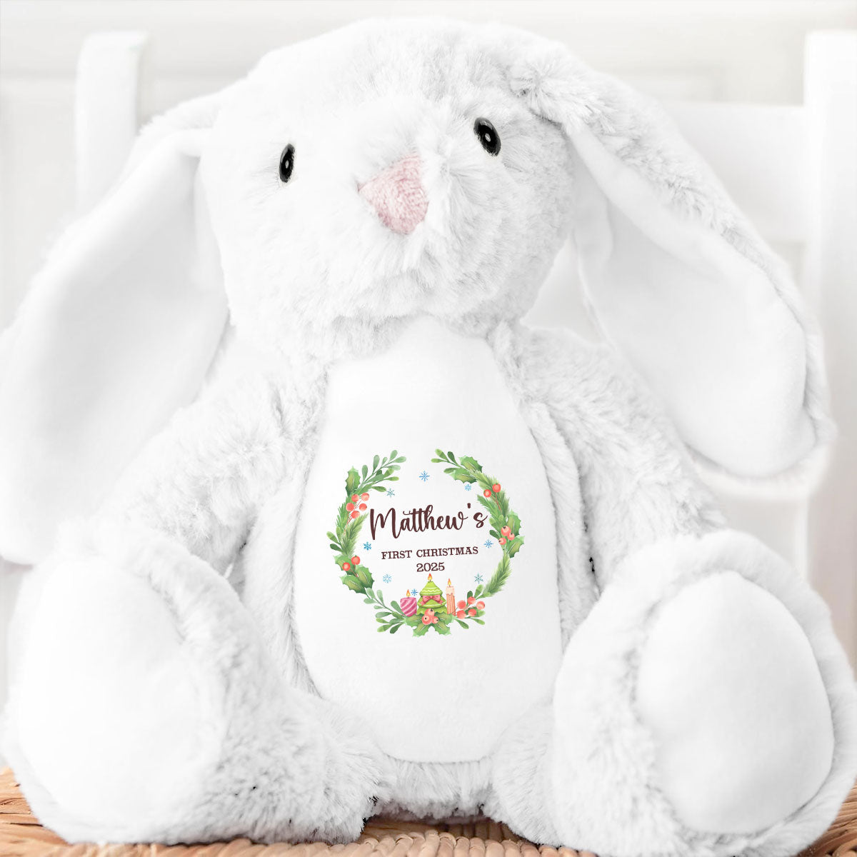 Baby's First Christmas - Personalized Stuffed Bunny