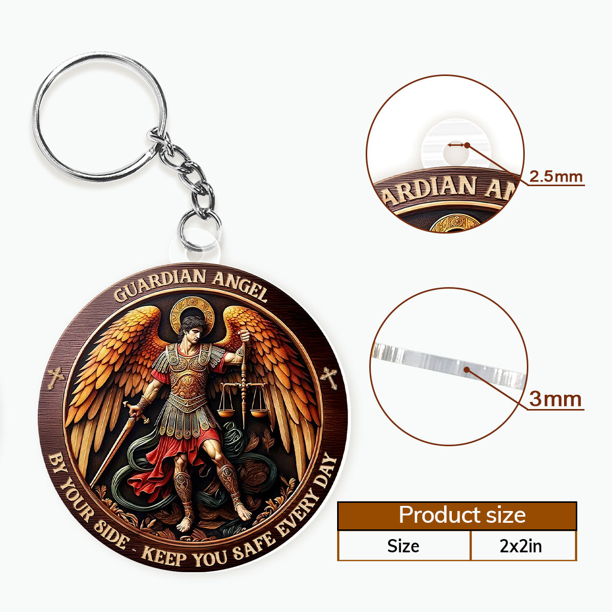 Guardian Angels By Your Side - Personalized Acrylic Keychain