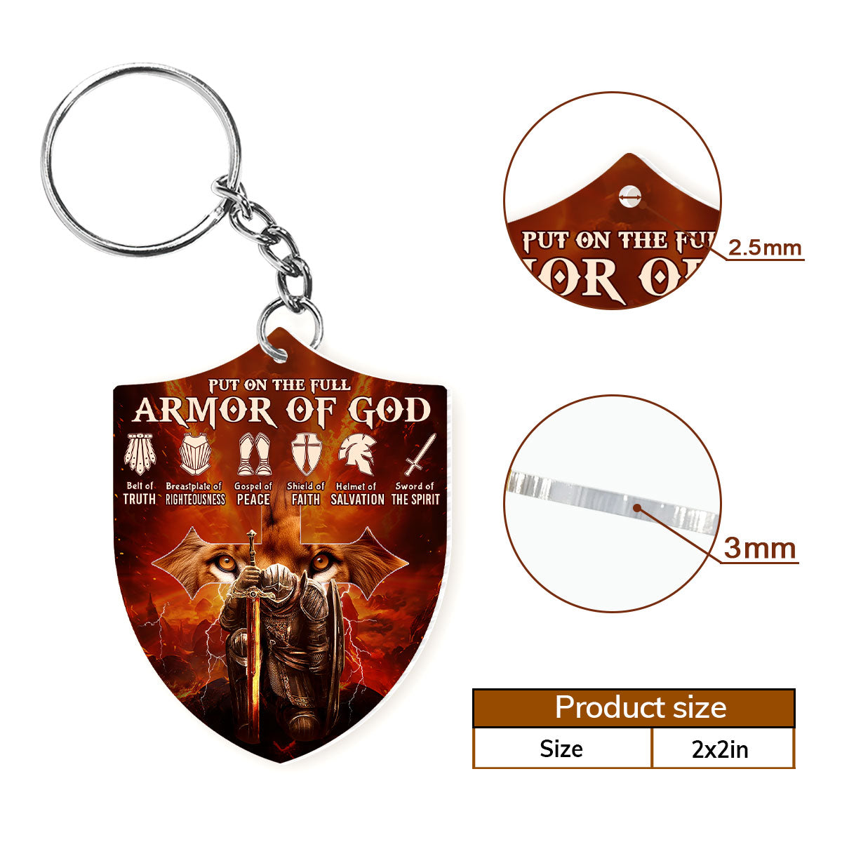 Armor Of God - Personalized Acrylic Keychain FCKCM1059