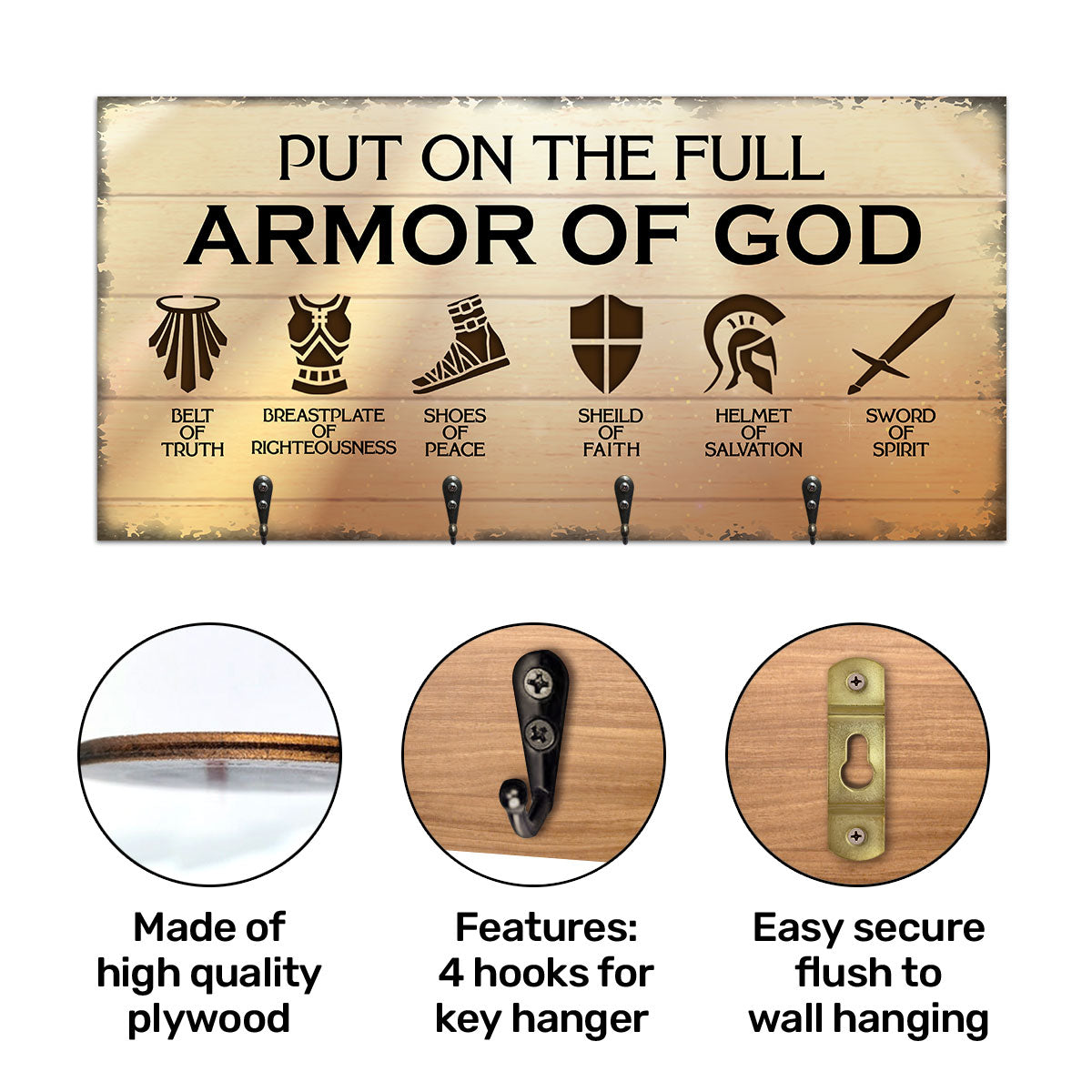 Put On The Full Armor Of God - Key Holder FCUWKHCSLEHA1620TA