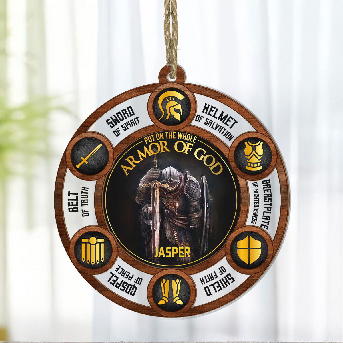 Armor of God - Personalized Wood & Acrylic Ornament FCWAOLEH1599M