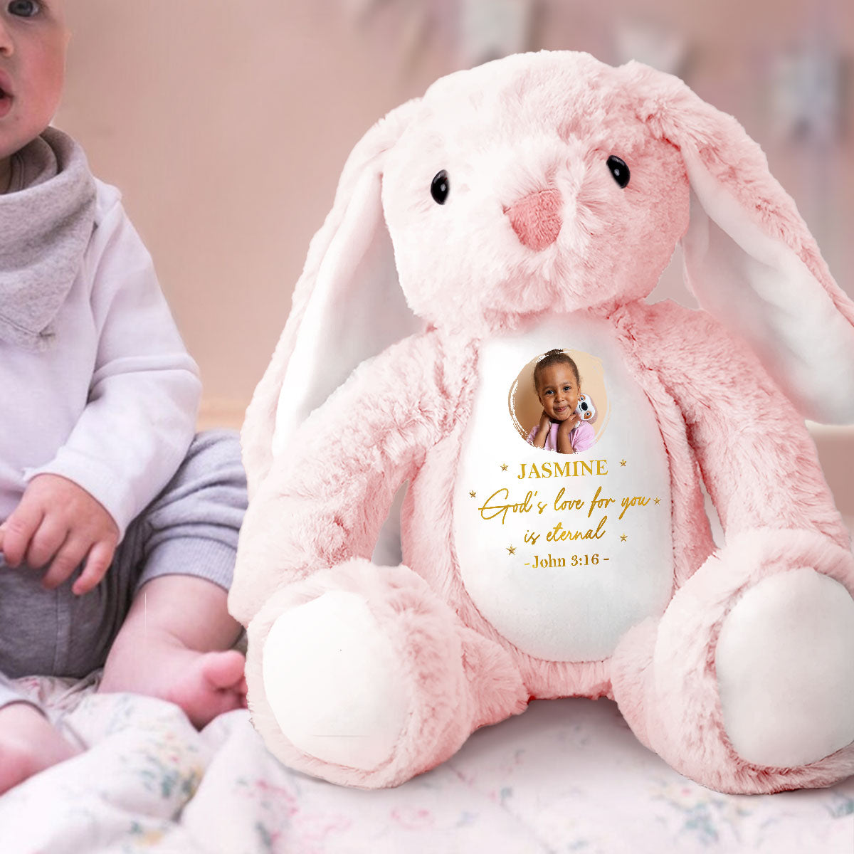 God's Promises For Kids - Personalized Stuffed Bunny