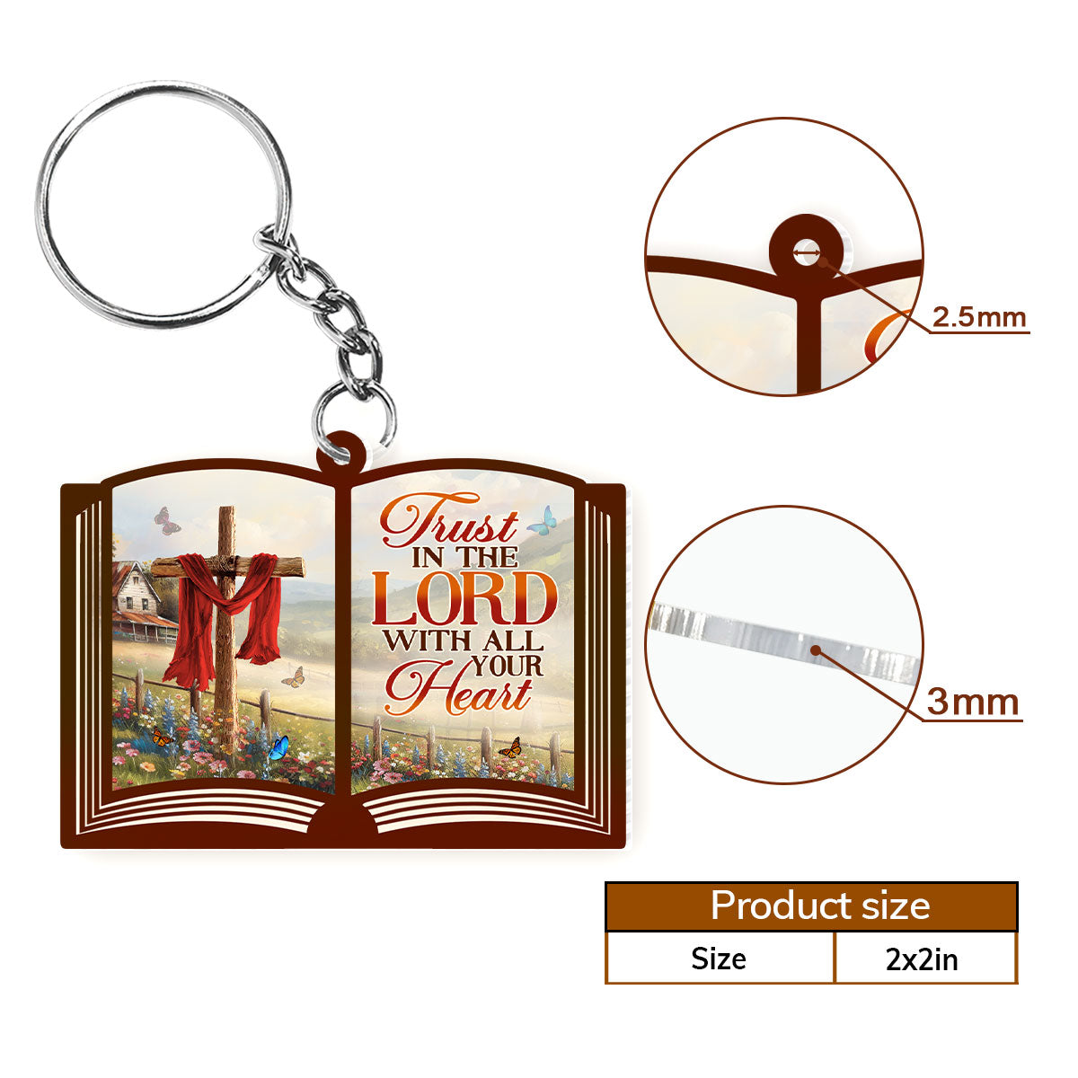 Trust In The Lord - Personalized Acrylic Keychain FCKCM1060