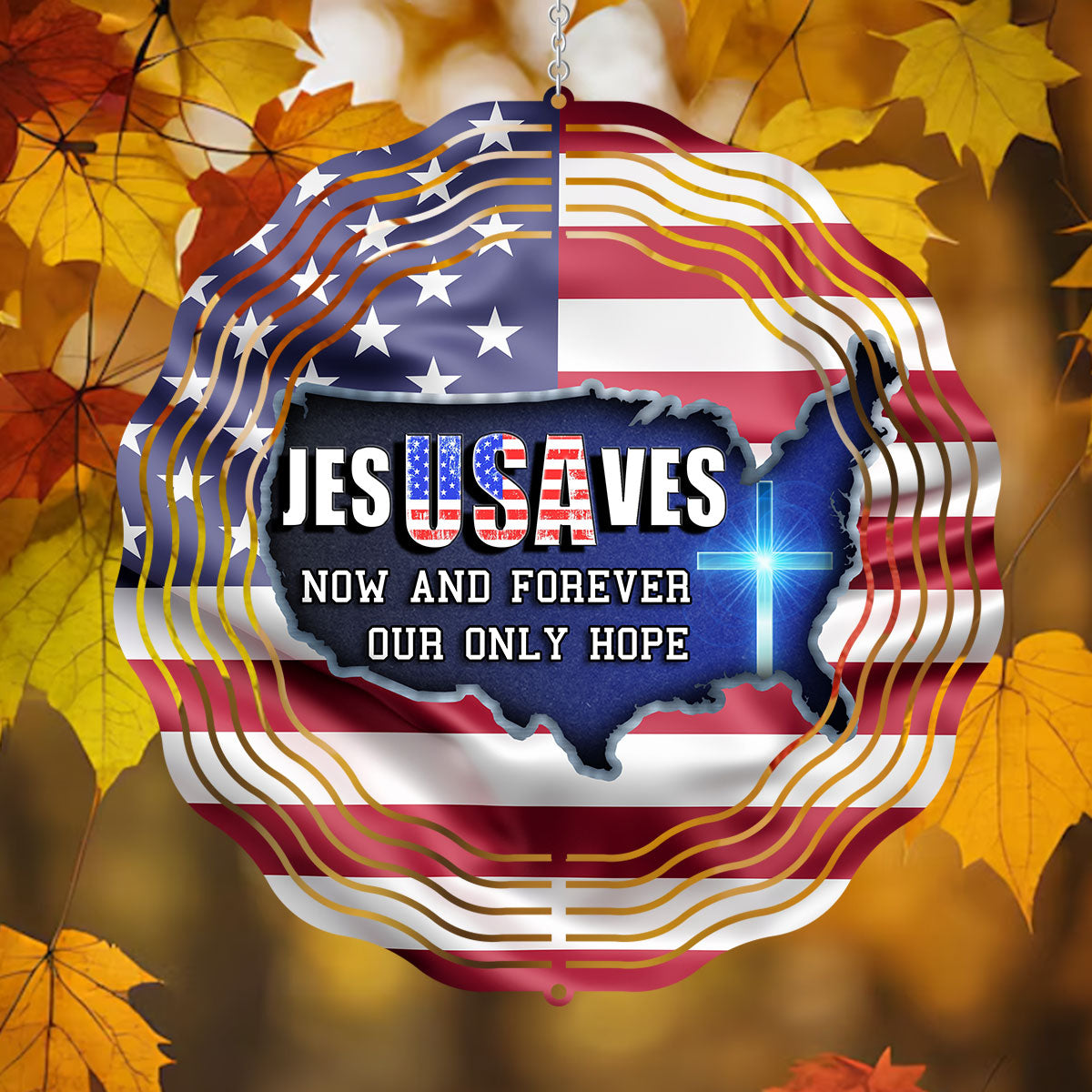 Jesus Saves USA - Wind Spinners