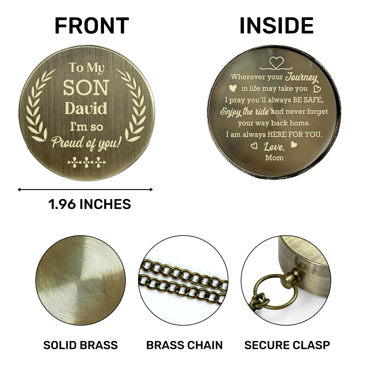 Never Forget Your Way Back Home - Personalized Compass