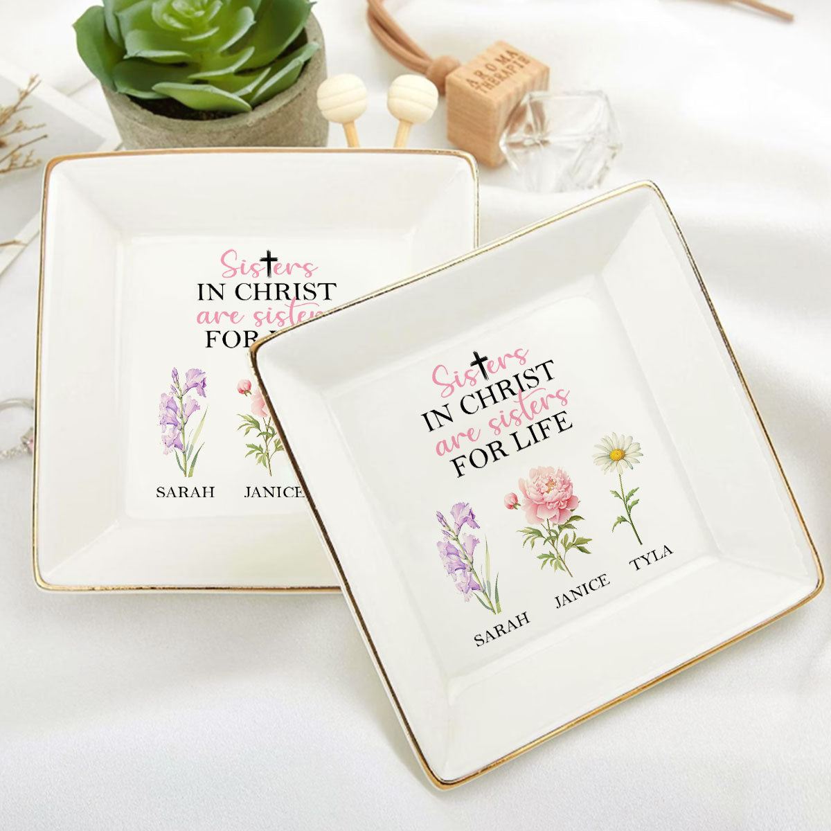 Sisters in Christ - Personalized Jewelry Dish FCJDLEHA1910M