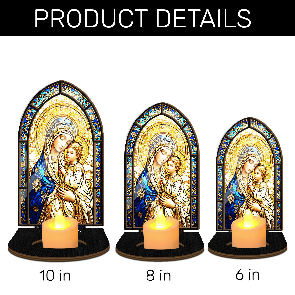Blessed Mother And Child - Personalized Candle Holder