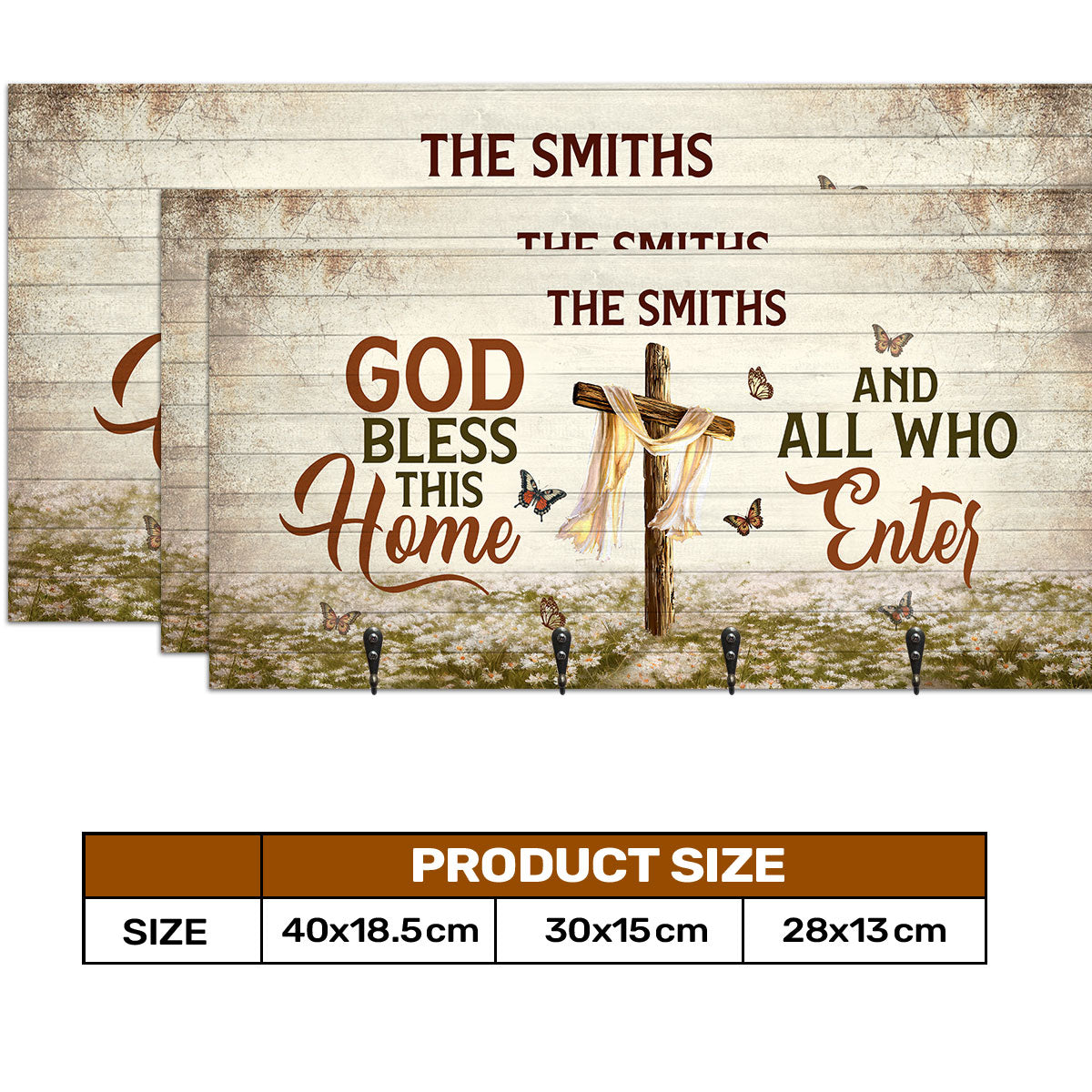 God Bless This Home - Personalized Key Holder FCUWKHCSLEM1750TA