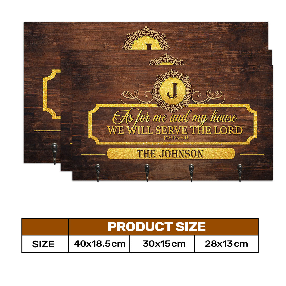 As For Me And My House We Will Serve The Lord - Personalized Key Holder FCUWKHCSLEH1740M