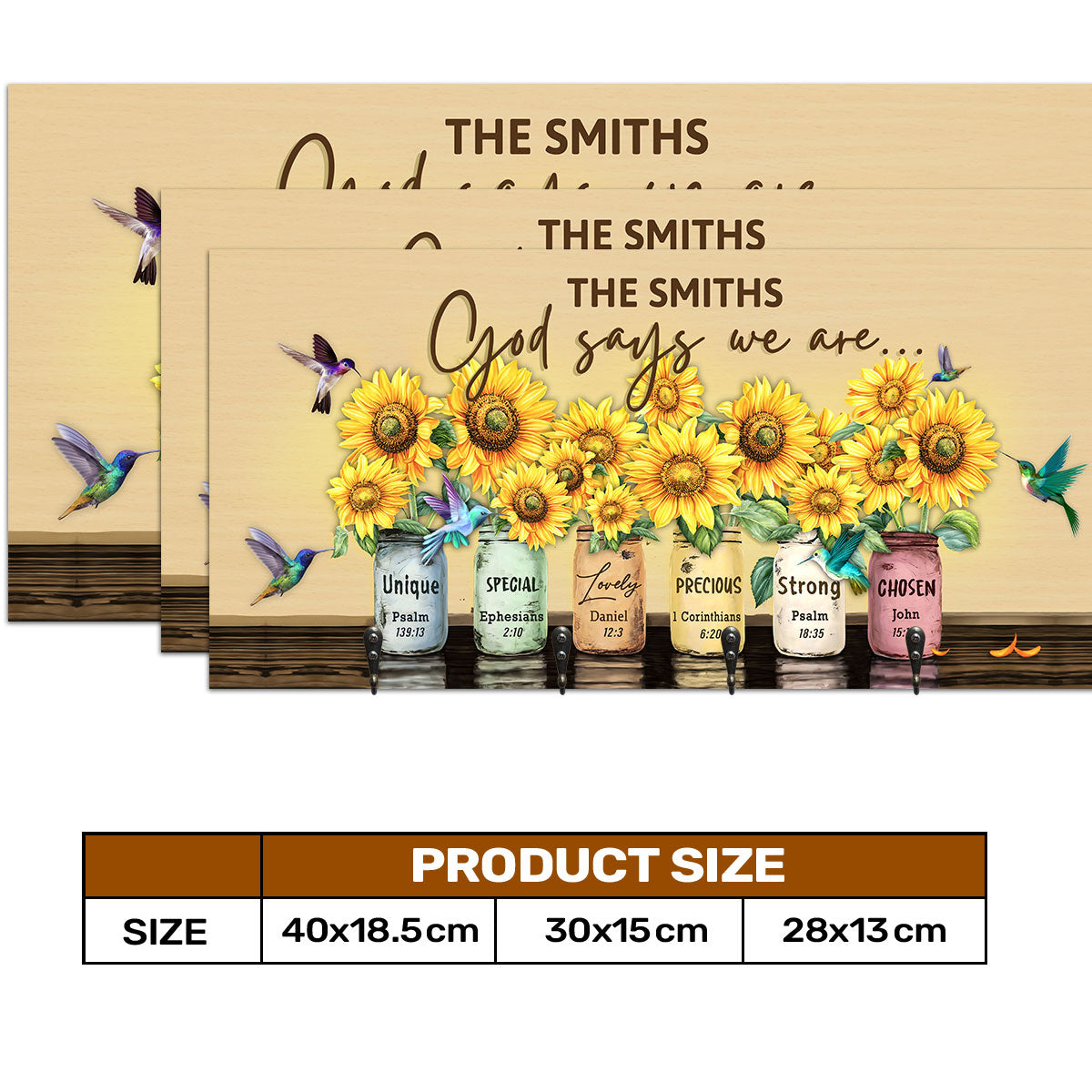 Sunflower God Says We Are - Personalized Key Holder FCUWKHCSLEPA1615L