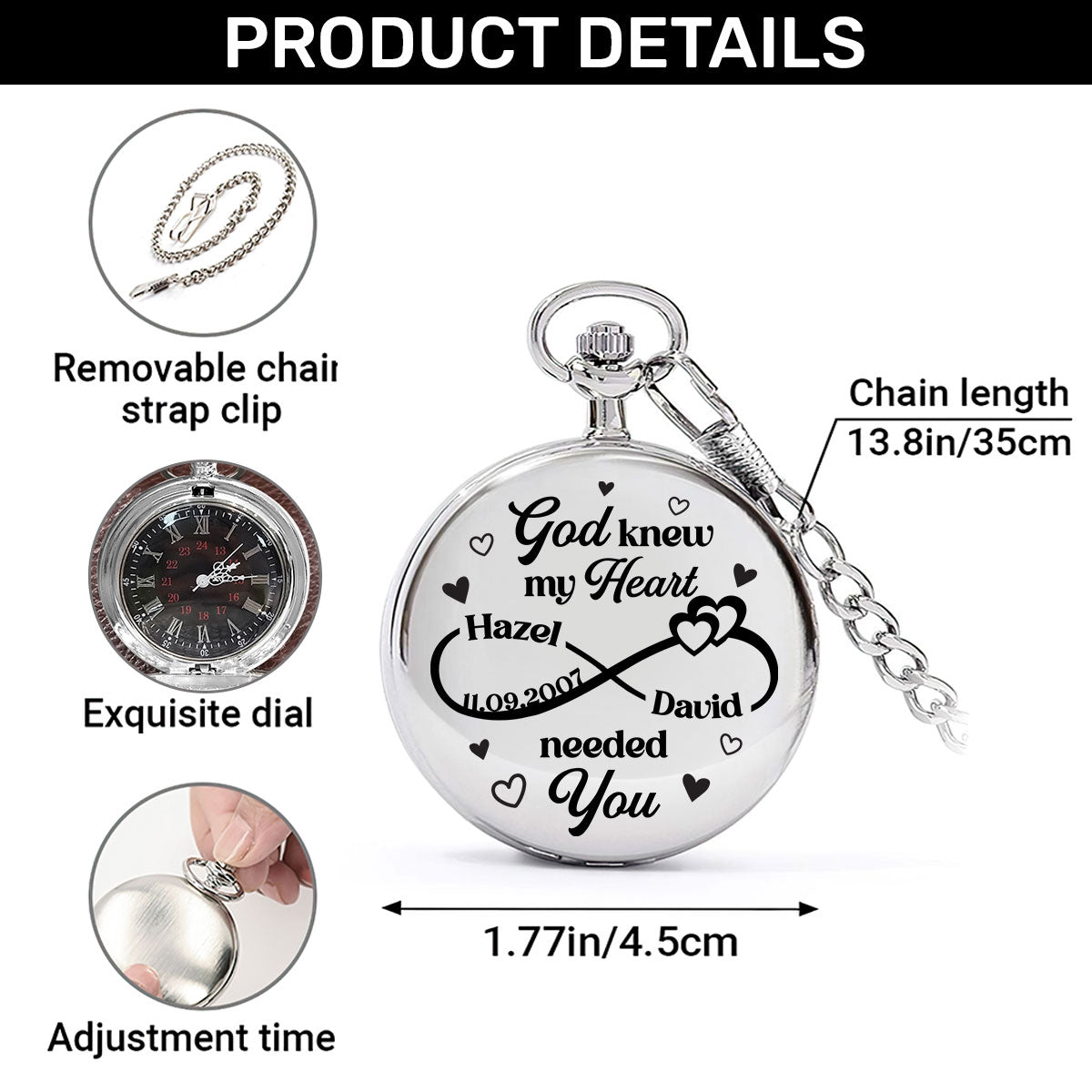 God Knew My Heart Needed You - Personalized Pocket Watch