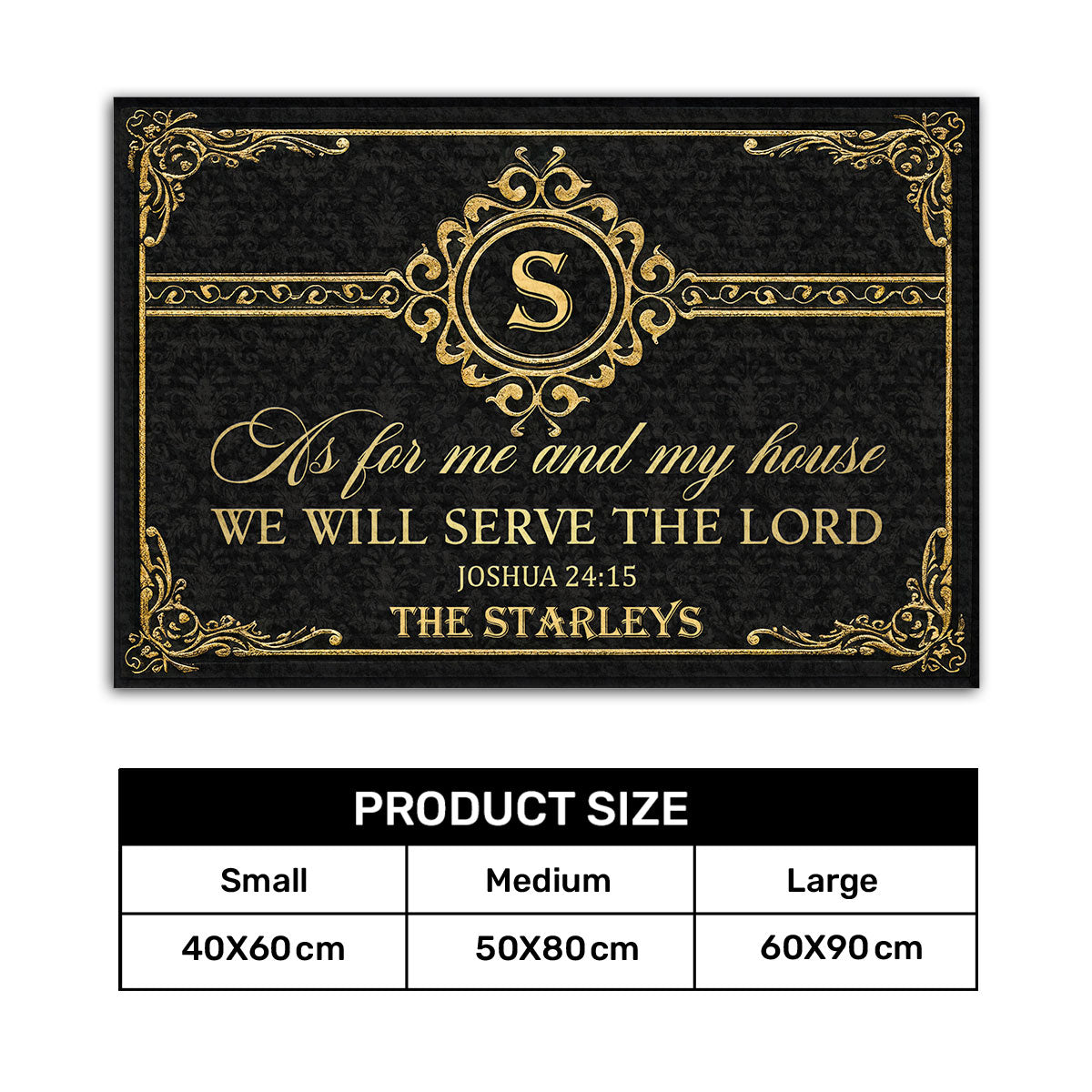 As For Me And My House We Will Serve The Lord - Personalized Doormat