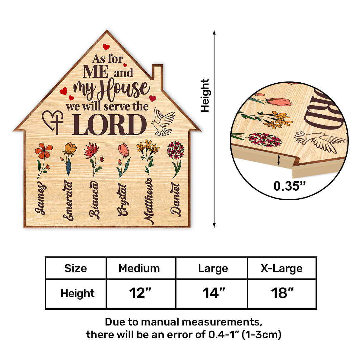 As For Me And My House We Will Serve The Lord - Personalized Wooden Sign
