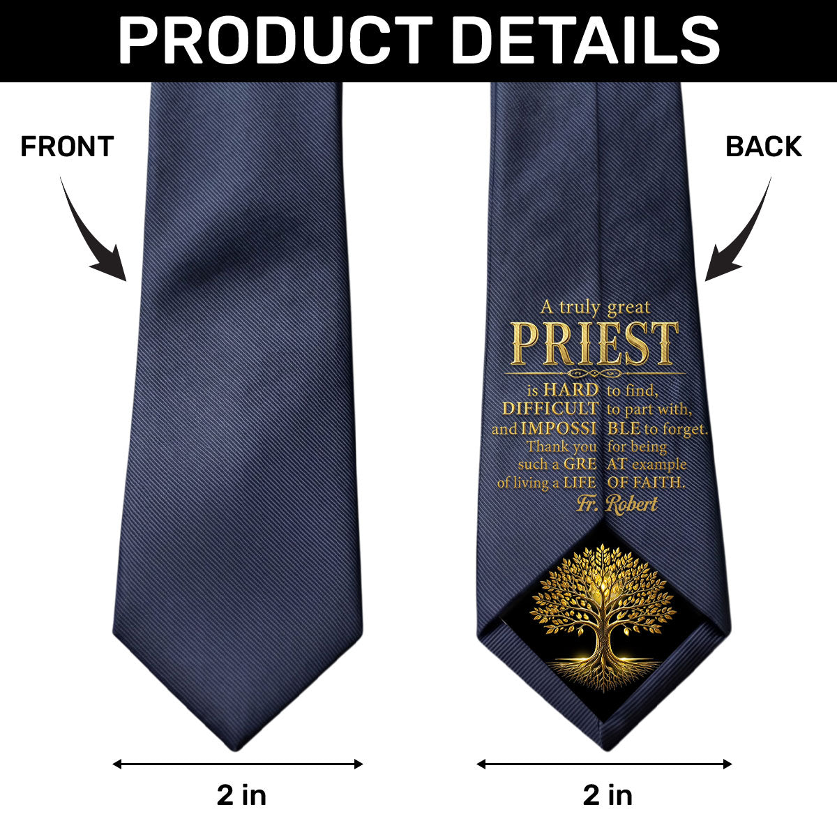 A Truly Great Priest - Personalized Men Tie