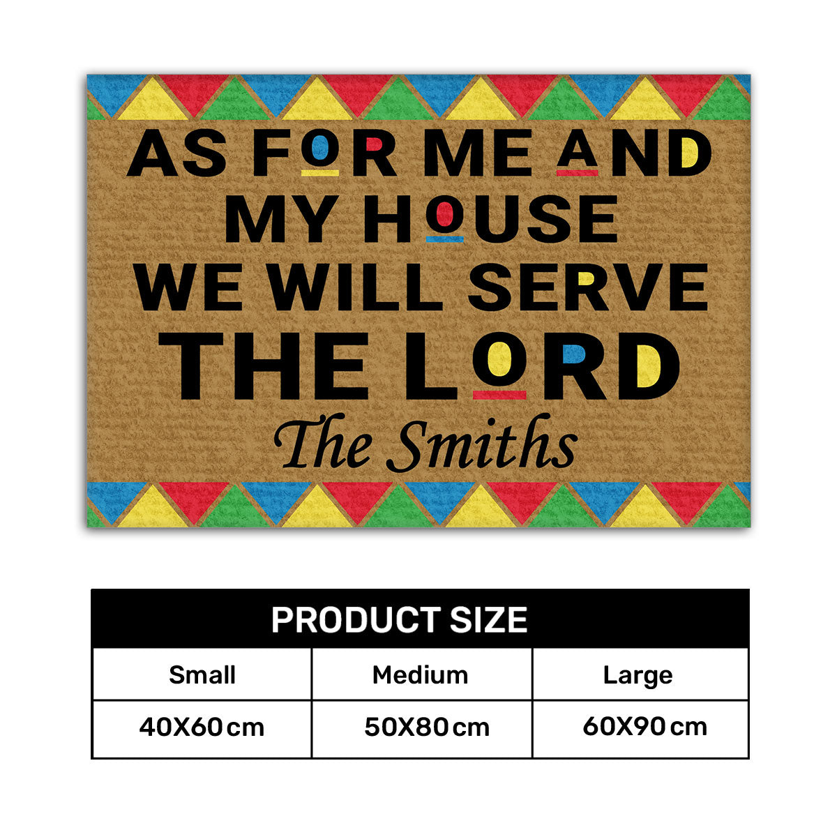 As For Me And My House We Will Serve The Lord - Personalized Doormat