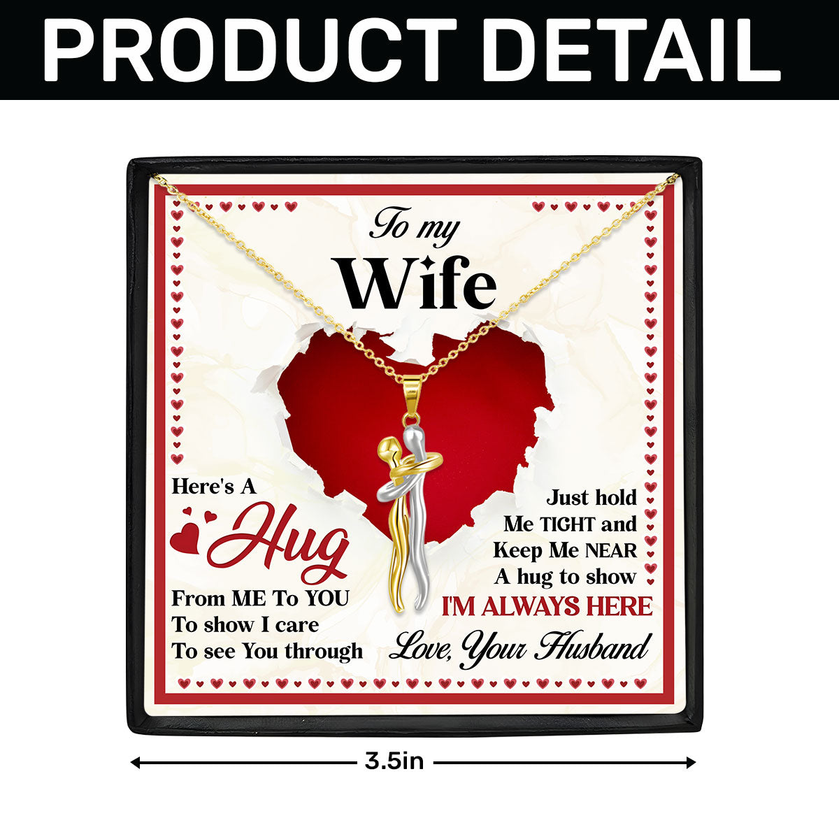 Here's A Hug From Me To You - Personalized Hug Charm Necklace