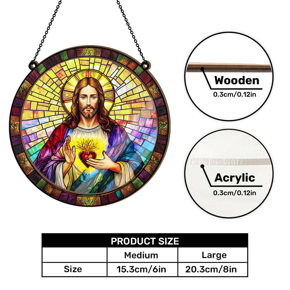 Sacred Heart Of Jesus - Window Hanging Suncatcher