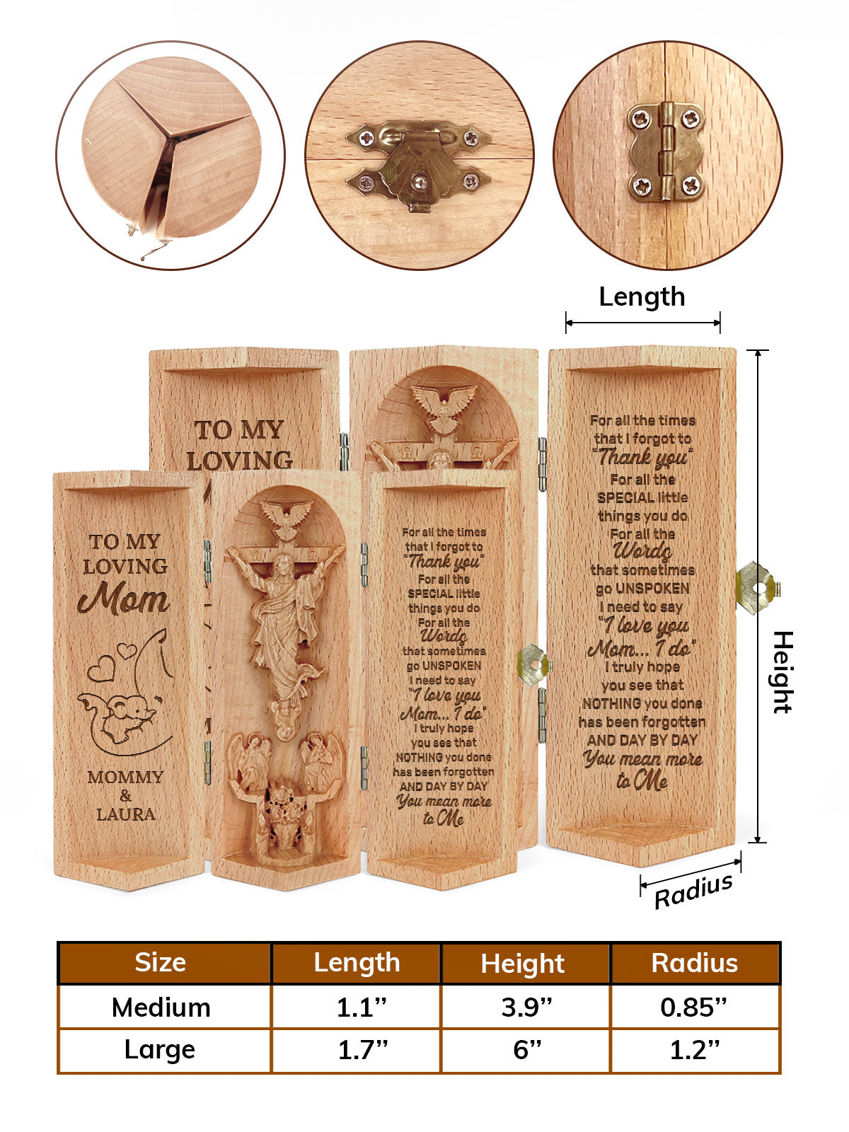 You Mean More To Me - Personalized Openable Wooden Cylinder Sculpture of Jesus Christ