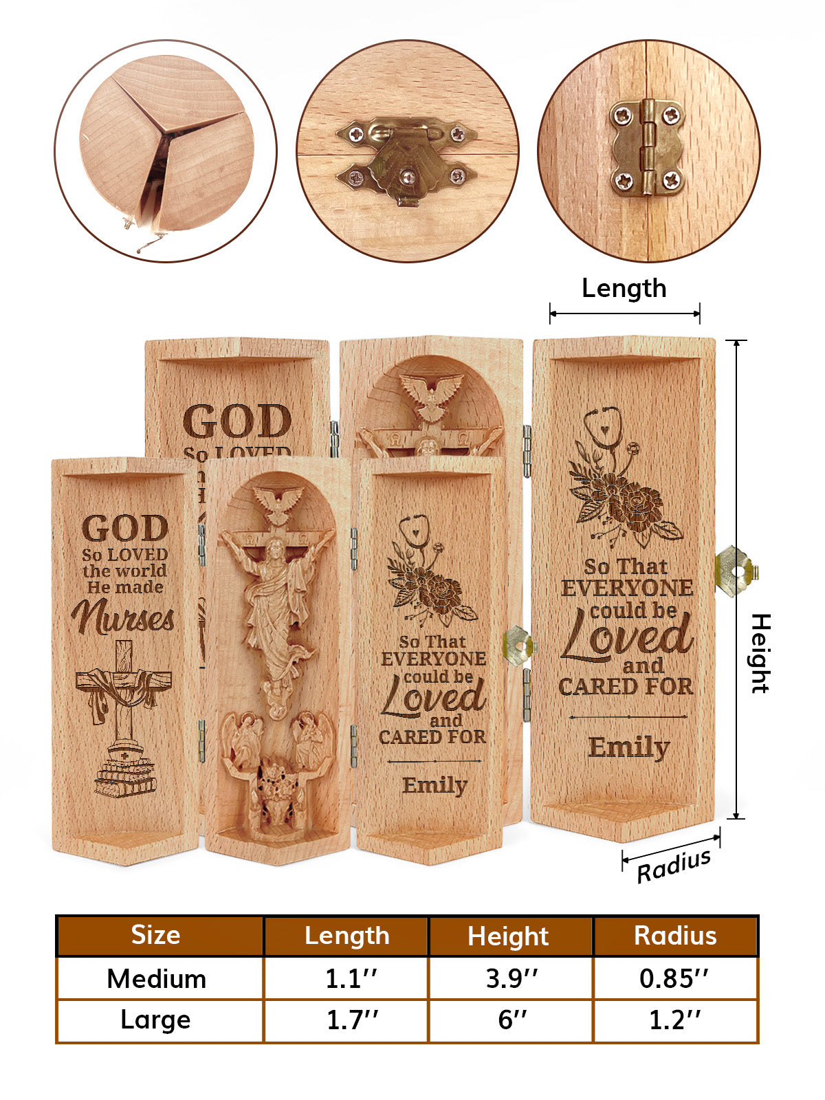So God Made A Nurse - Personalized Openable Wooden Cylinder Sculpture of Jesus Christ FCWJCLETN2636L