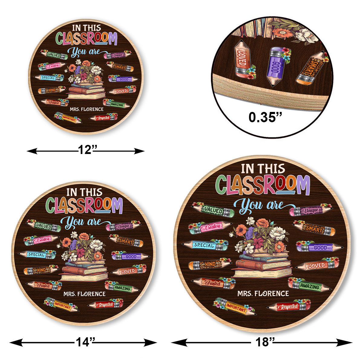 In This Classroom - Personalized Wooden Sign FCDSM1047