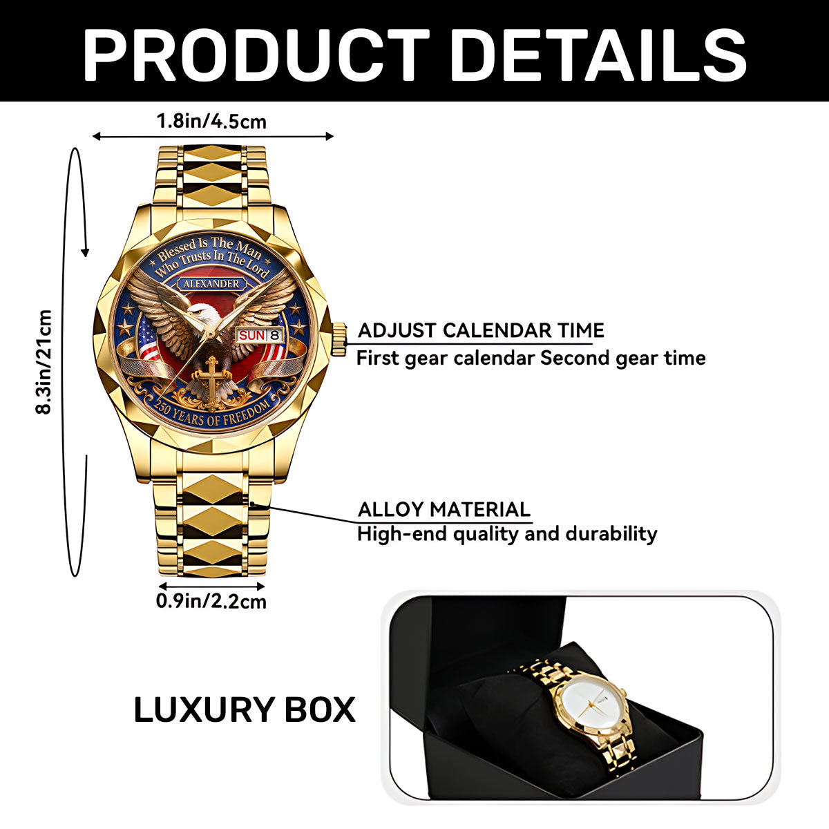 Blessed Is The Man Who Trusts In The Lord - Personalized Men's Wrist Watch