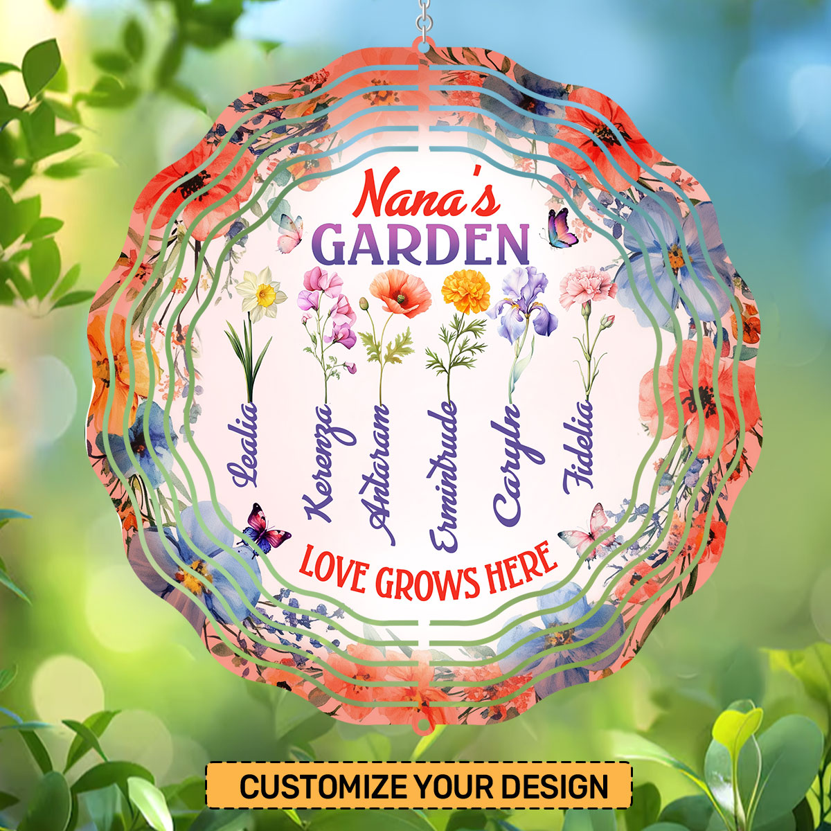 Nana's Garden - Personalized Wind Spinners FCWISPLEM1778M