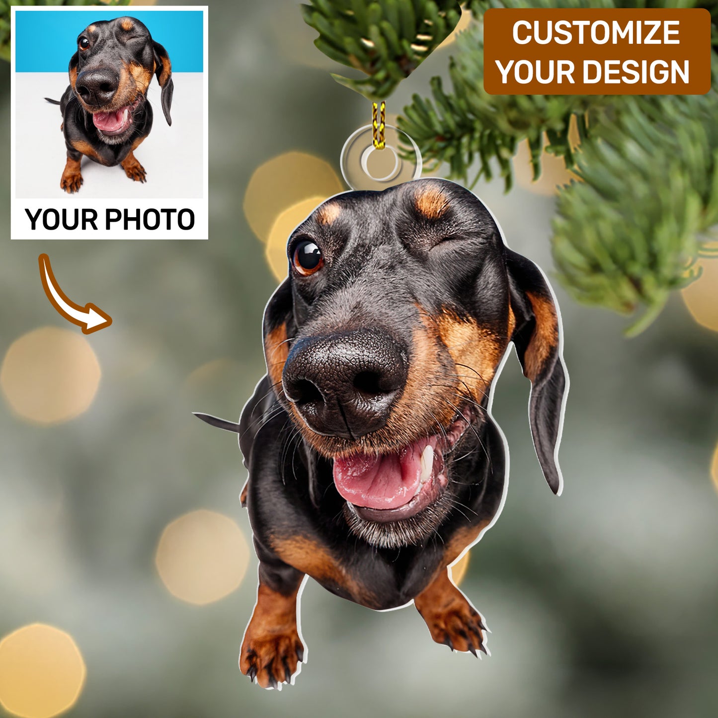 Custom Your Any Photo - Personalized 1-Side Acrylic Ornament FCACOLETN2556T