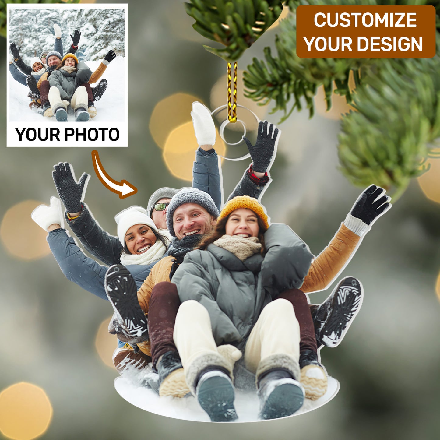 Custom Your Any Photo - Personalized 1-Side Acrylic Ornament FCACOLETN2556T