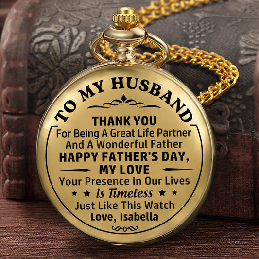 Timeless Love For My Husband - Personalized Pocket Watch