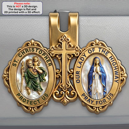 St. Christopher & Mary Protection -  Car Visor Clip