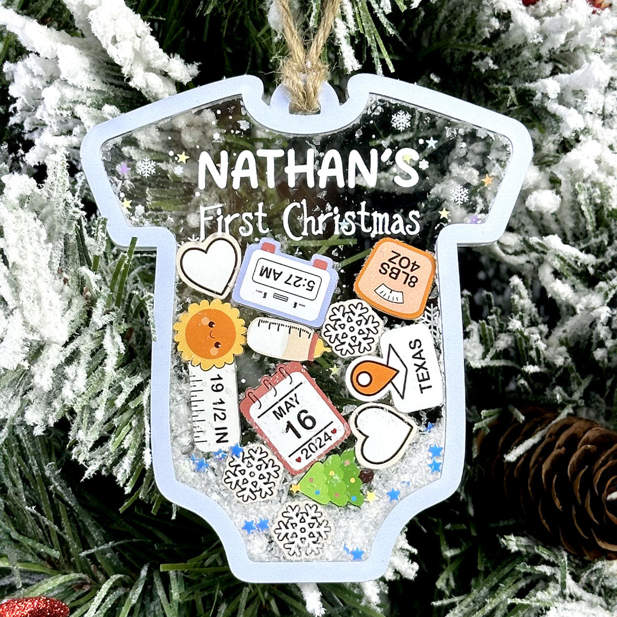 Baby 1st Christmas - Personalized 3 Layered Christmas Shaker Ornament FCCSOLEHA2160L