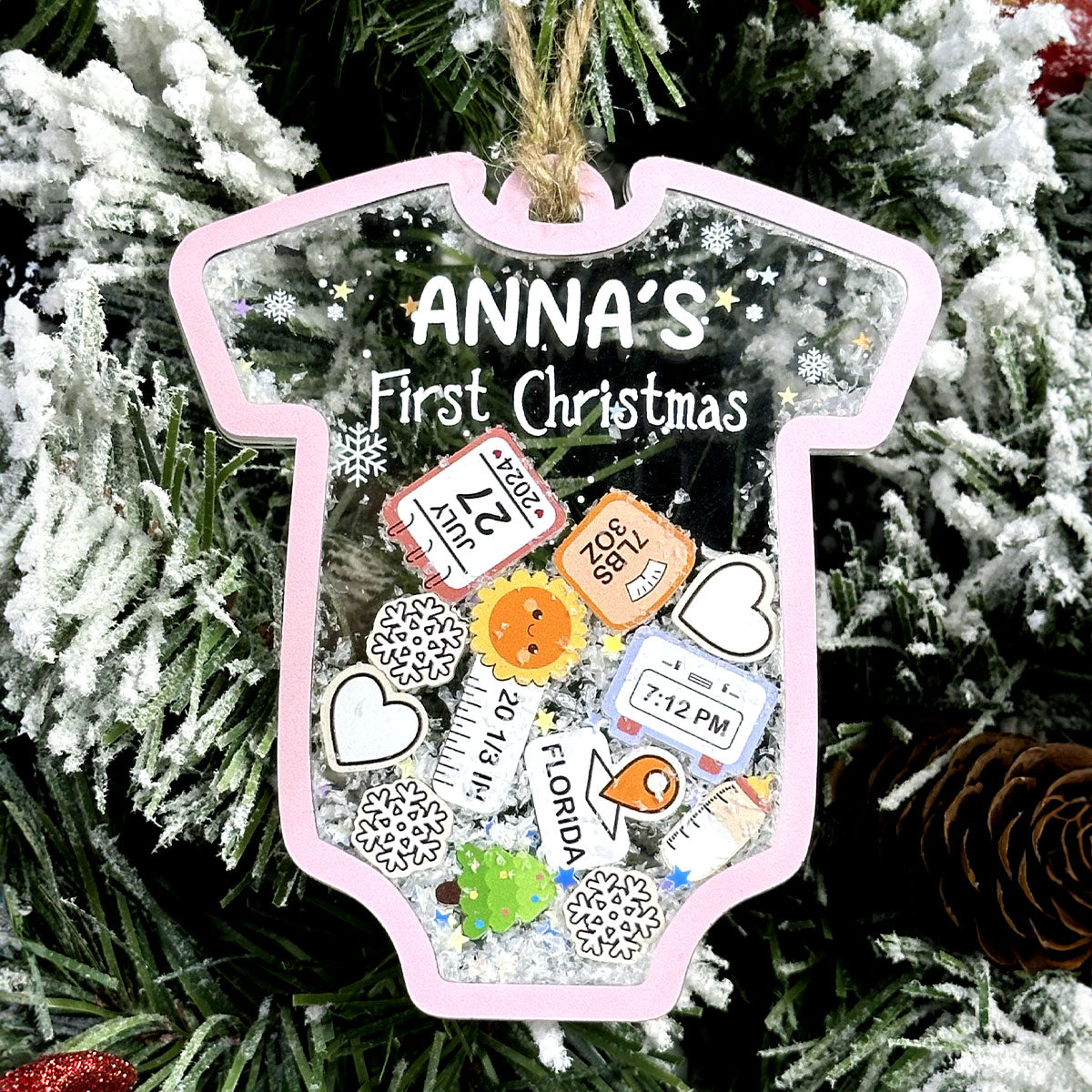 Baby 1st Christmas - Personalized 3 Layered Christmas Shaker Ornament FCCSOLEHA2160L