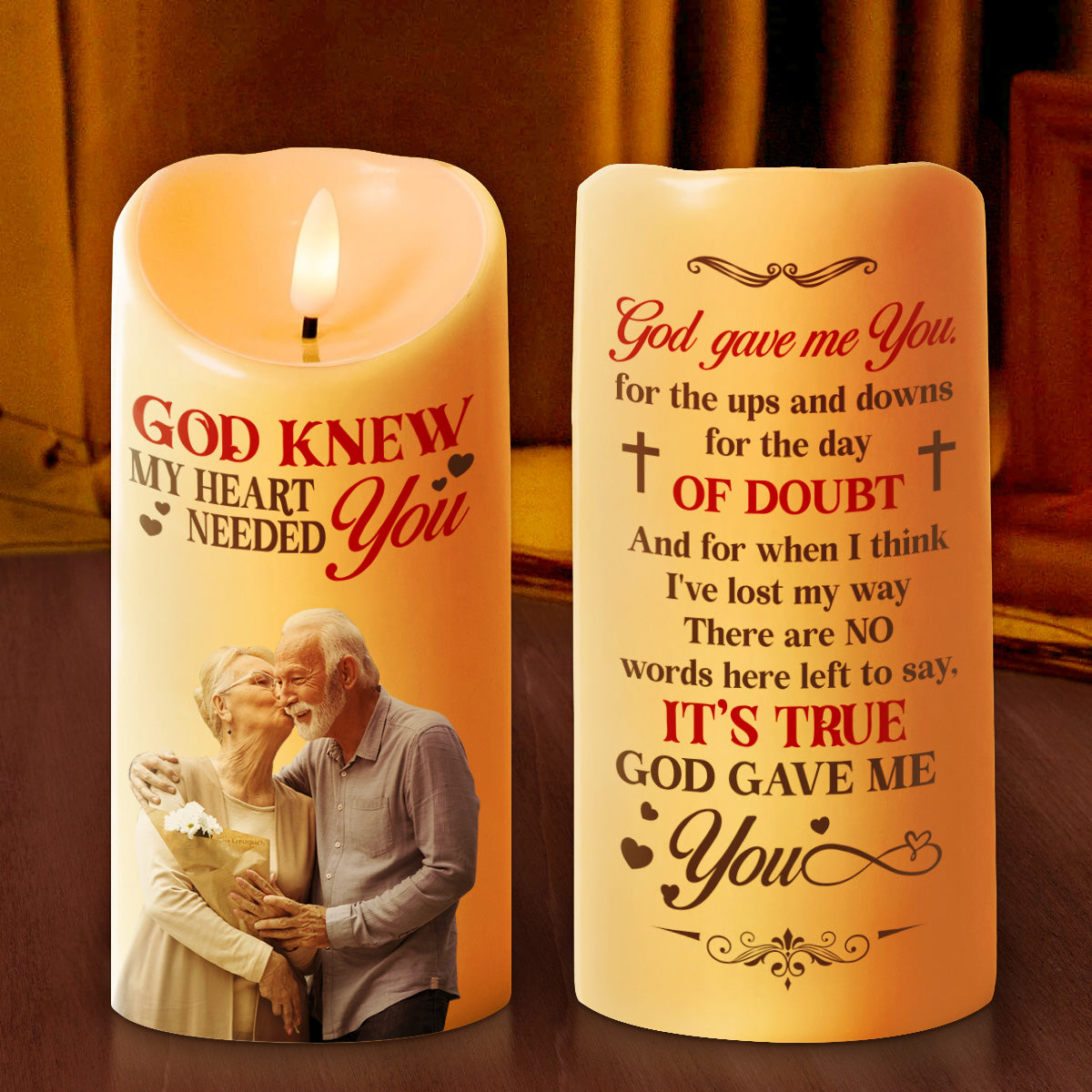 God Knew My Heart Needed You - Personalized Flameless LED Candle