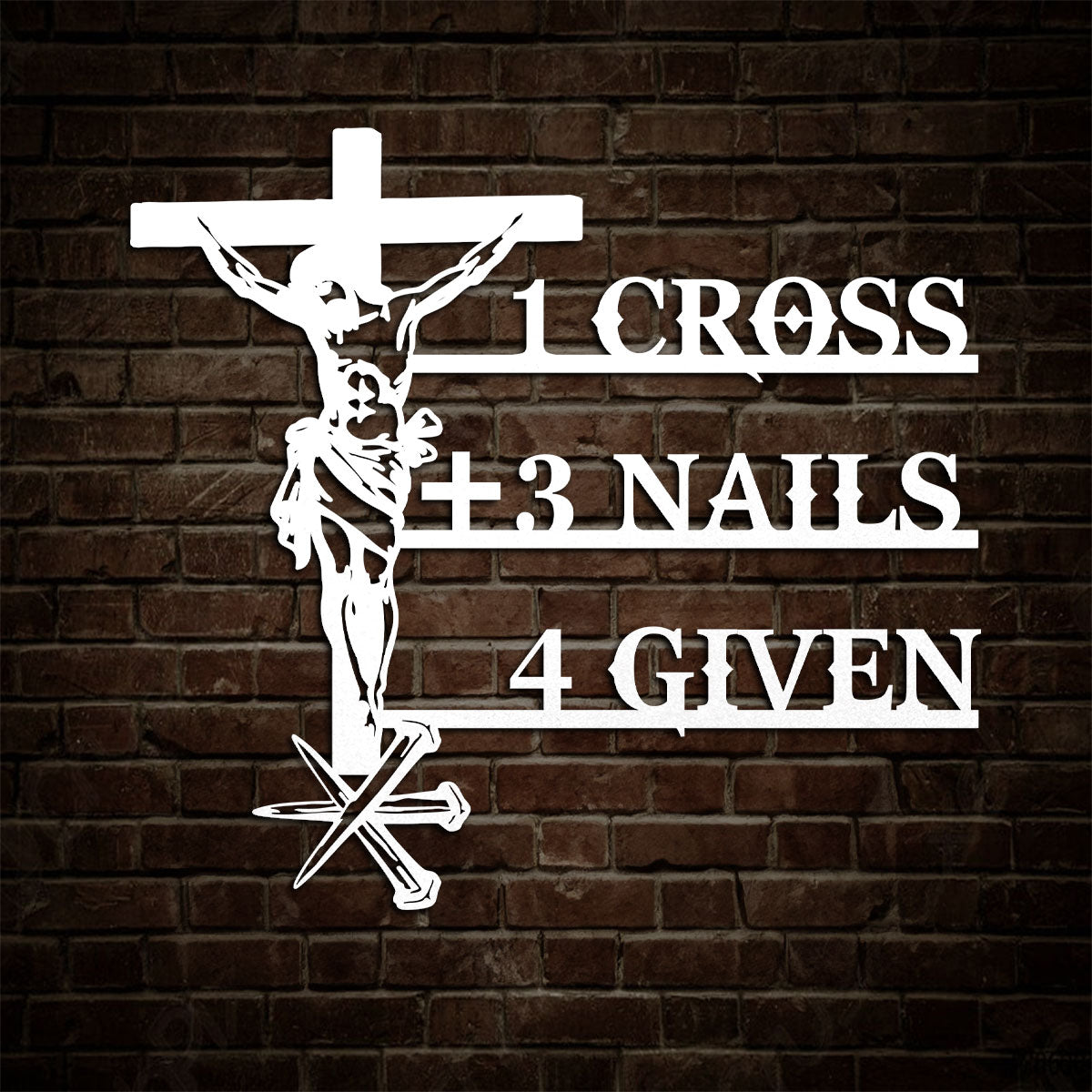 Paid In Full Cross And Nails -  Metal Wall Art Sign