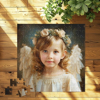 Angel Girl - Square Jigsaw Puzzle